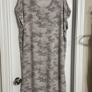 Workshop Republic Clothing Neutral Camo Neckline Tee dress